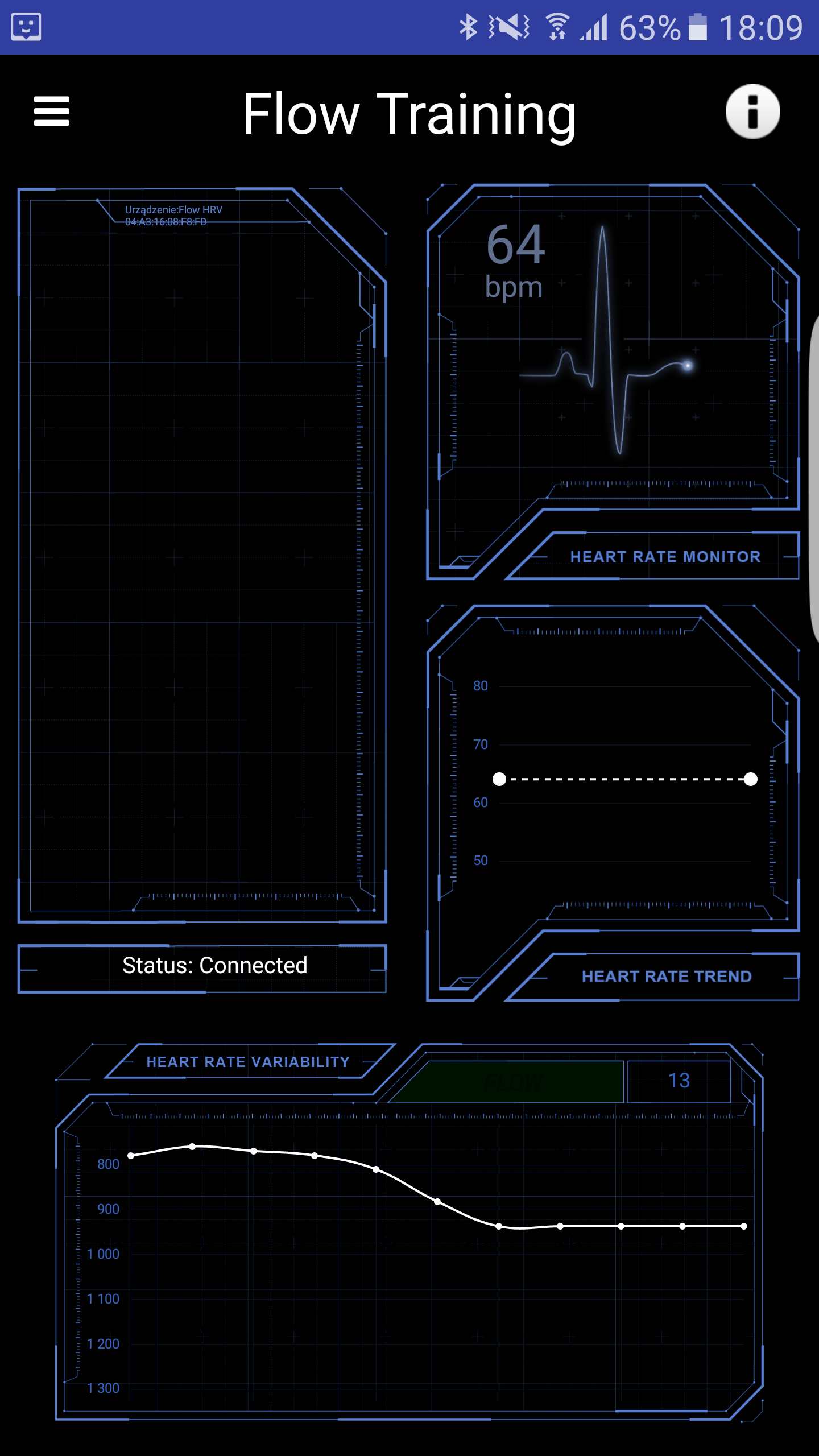 Biofeedback na Androida HRV