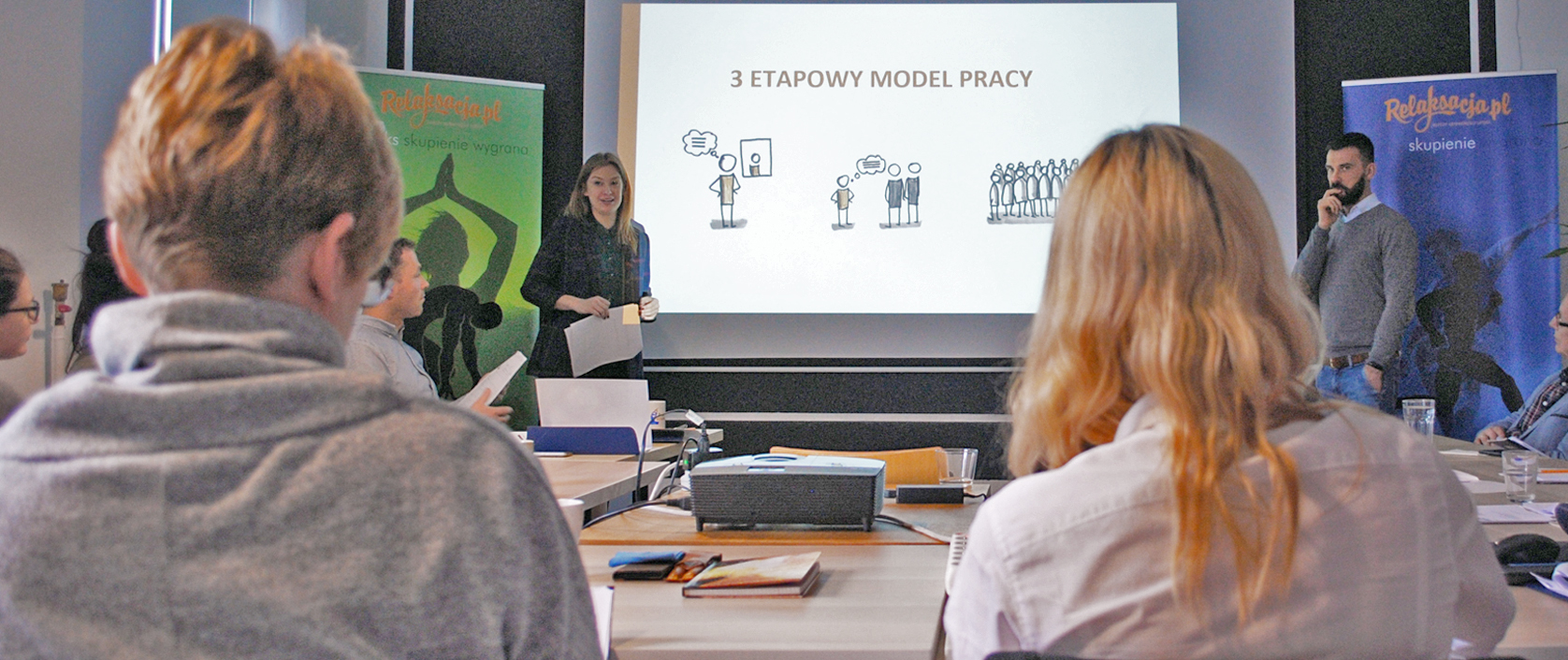 Paweł Habrat i Anna Ussowska na szkoleniu z biofeedback HRV