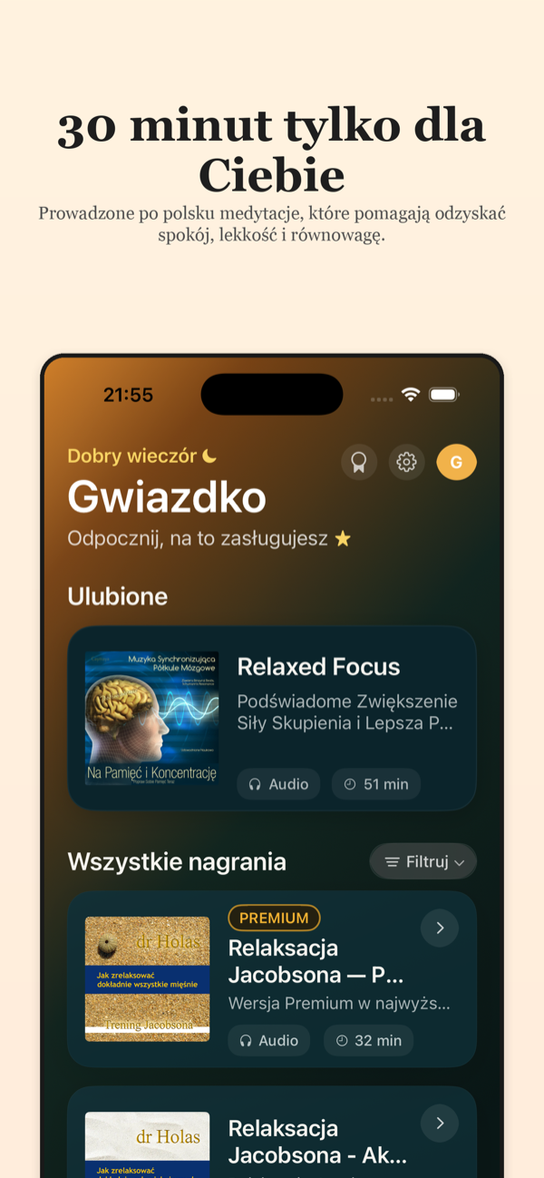 Aplikacja Relaksacja na iPhone i iPad