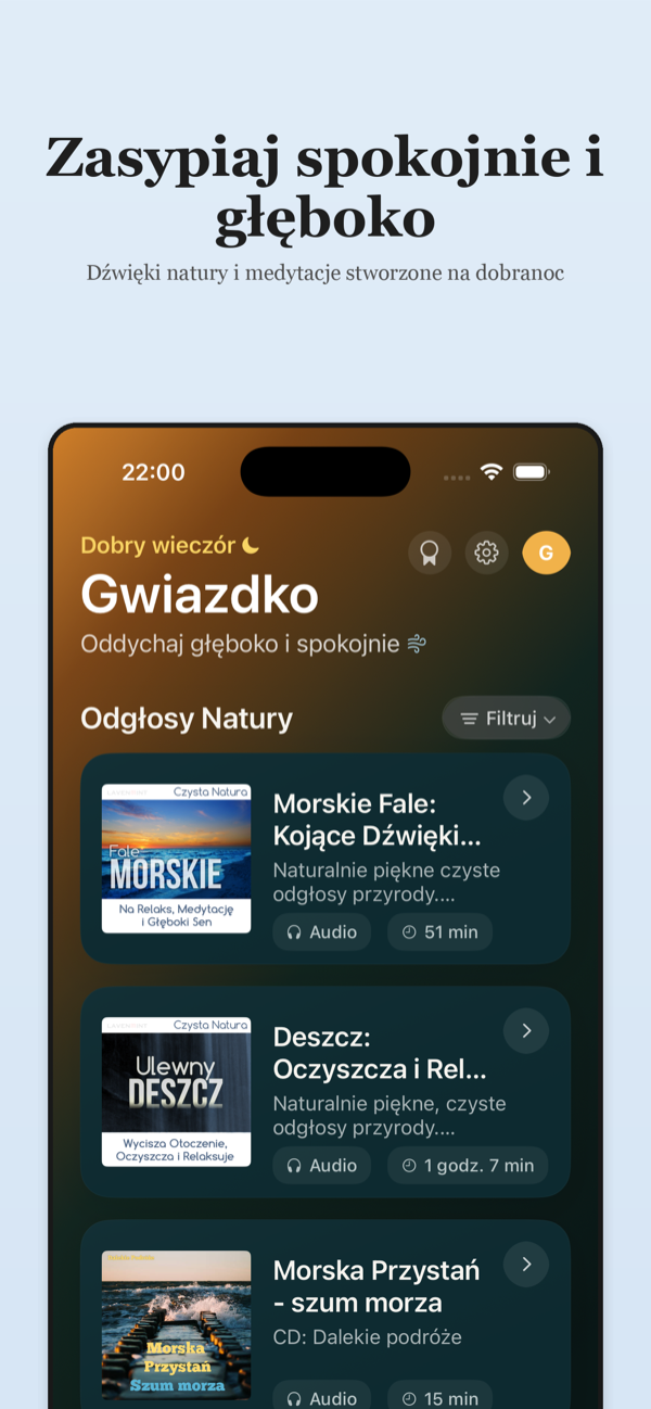Dźwięki natury na sen