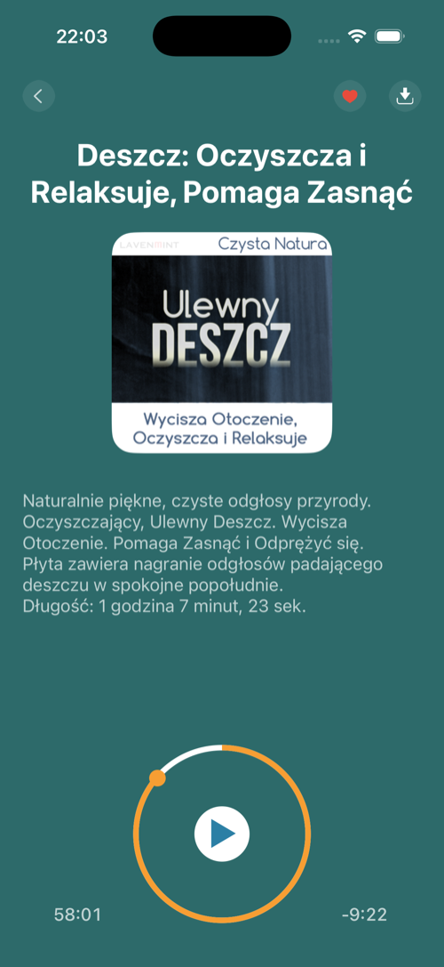 Odtwarzacz - Ulewny Deszcz